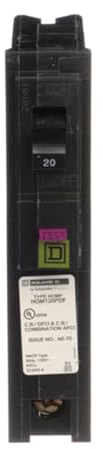 Square D by Schneider Electric HOM120PDFC Homeline Plug-On Neutral 20 Amp Single-Pole Dual Function (CAFCI and GFCI) Circuit Breaker, (Pack of 4)