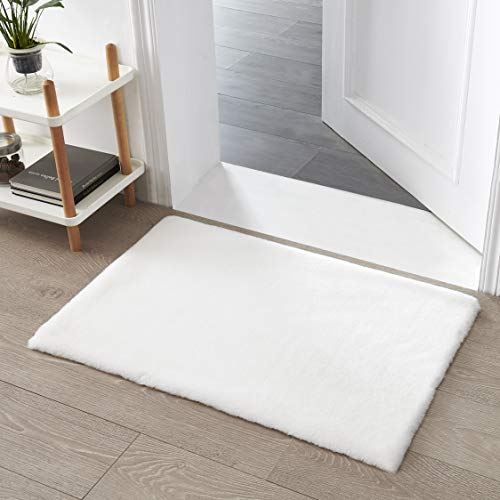 Teppich Wölkchen Alfombra de imitación de Piel - Sala de Estar, decoración de la Sala de Dormir - Alfombra de Piel Lavable como de Cama, cojín de Silla - Blanco, 60 x 90 cm