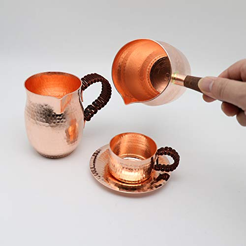 4PCS/1Set Pure Copper Handmade Coffee Tea Set Turkish Greek Arabic Coffee Pot