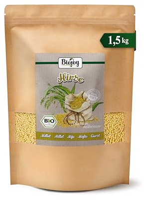 Biojoy BIO-Hirse (1,5 kg), ganzes Korn, Goldhirse ohne Zusätze