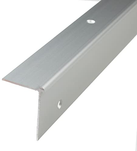 PROVISTON | Profilé de bord d'escalier | Largeur : 39 mm | Hauteur : 29 mm | Longueur : 1000 mm | Profilé d'angle | Profilé métallique | Aluminium anodisé | Argent | Percé | 1 pièce | Largeur : 39 mm, Hauteur : 29 mm, Longueur : 1000 mm, Profilé d'angle, Profilé métallique, Percé