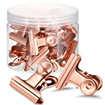 Pinn-Clips, 40 Stück Metall-Bulldoggen-Clips mit Reißzwecken, für die Verwendung auf Korkplatten, Pinnwänden und Fotowänden, Heimschule und Büro (Roségold)