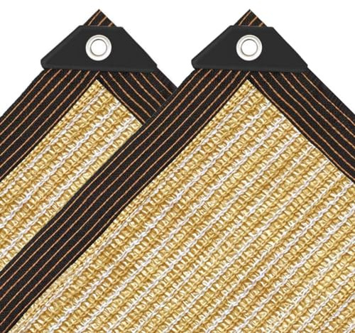 Red de protección Solar, 2 x 2 m, Color Beige, Rectangular, Red de sombreado para jardín, con Ojales, Resistente a los Rayos UV, para protección de Plantas, Invernadero, Granero o Perrera