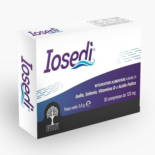 Iosedì - 30 compresse da 120 mg - Integratore alimentare a base di Iodio, Selenio, Acido Folico e Vitamina D
