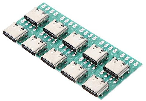 Gatuida USB C Connector Board 10Pcs Type C 3.1 Pcb Female Receptacle | Data Cables, Networking Setups, Easy Install, Easy Maintenance, Home Office