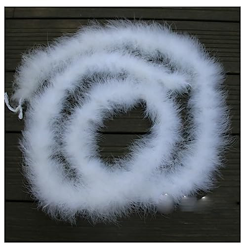 Egurs 200cm Federboa Federstola Feder-Girlande Feder Schal 20g Dick Feder Boa Feder Flauschige Girlande Hochzeit Party Karneval Halloween Weihnachten Kostüm Dekoration Zubehör Weiss
