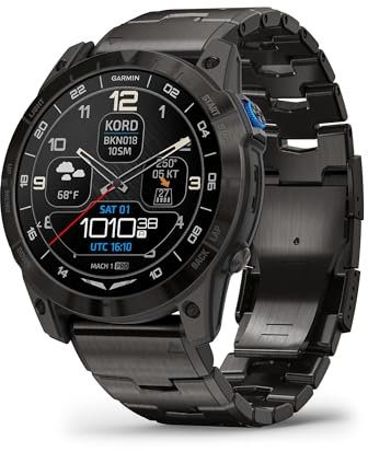 Garmin D2™ Mach 1 Pro, Aviator Smartwatch with GPS Moving Map, Aviation Weather, Health and Wellness Features, AMOLED Display, and Built-in Flashlight
