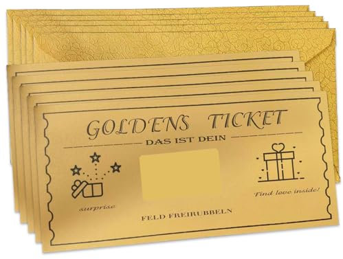 ZELAITE 5 × Gutschein zum selber ausfüllen mit Rubbelaufkleber, Karte mit Rubbelaufkleber zum beschriften, Rubbelkarte als Geburtstagskarte oder Gutscheinkarte zum Valentinstag (D)