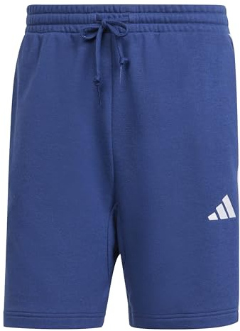 adidas Men's Essential Three Stripes French Terry Short Shorts, Dark Blue/White, XL