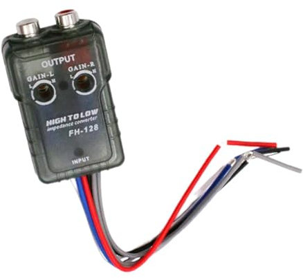 Dickly Convertidor de impedancia de altavoz de alta a baja, adaptador de señal de Audio, cableado de amplificador de coche, modificación de Audio de coche,