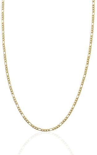 CRAFTD - Gold Figaro Link Chain - Durable 18K Gold & 316L Stainless Steel - Waterproof, Heat & Sweat Resistant - Gifts for Men - Men's Jewelry - Size 3MM - Length 19.5”