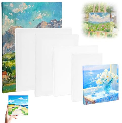 6 PCS Leinwand auf Keilrahmen Set Leinwandbrett Sortierte Größe