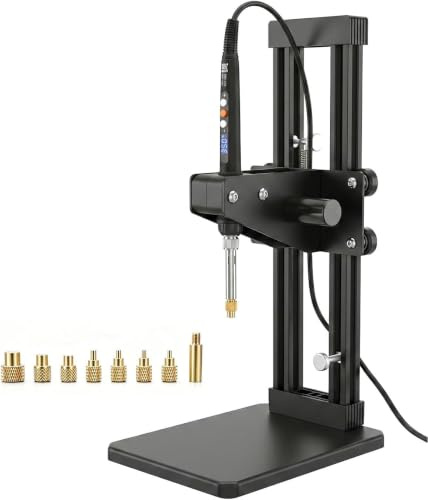 Vertical Heat Press Machine-Heat Set Insert Tool (Insertion Height 210mm) with Heat Set Tips M2-M8 add Brass Metric Knurled Nuts for Threaded Inserts for Plastic and 3D Printing Components