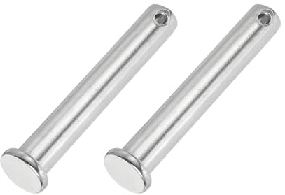 PATIKIL 2 Stück 80mm Lange Steckbolzen 14mm Durch. Flachkopf Edelstahl Bolzen mit Loch 4,2mm Durch. Einlocher Sicherungsbolzen für Industrie Maschinenbau Anhänger Scharnier Möbel, Silber