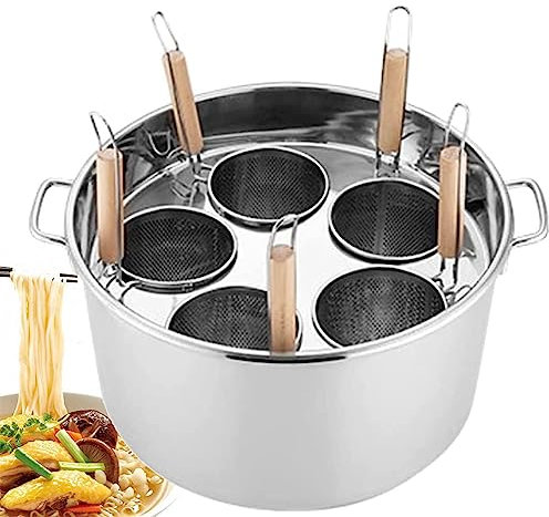 Cuoci Pasta Commerciale Cuocipasta 3/4/5 fori Set di inserti per cuocipasta, set di pentole per pasta/pentole in acciaio inossidabile con cestello per scolapasta per cucina domestica e cucin