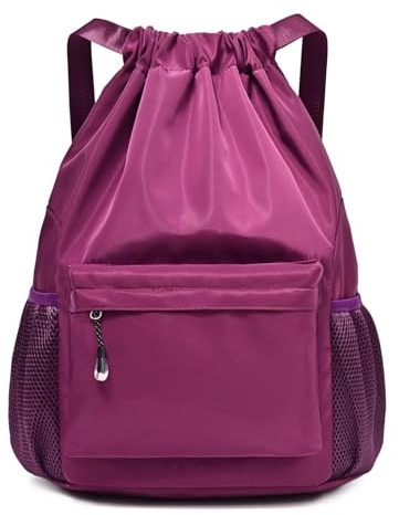 YEAMLTE Zaino Sportivo, 1 Sacca con Coulisse, Borsa Da Palestra Lmpermeabile Con Couliss, Drawstring Bag Grande, Sacca Sportiva Palestra, per Fitness Unisex, Viaggi All'aperto (Viola)
