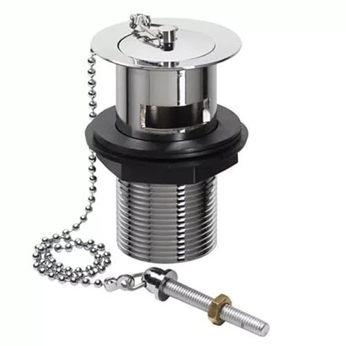 Bodyplus Basin Waste Sink Stopper – Chrome Finish Bath Plug and Chain – Easy Fit Basin Sink Plug Chain for Standard Bathroom Sinks – Durable Waste Stopper with Metal Chain