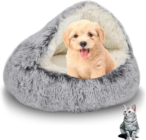 SHJOEE Flauschig Hundebett Muschelform Katzenbett Warm Tierbett Haustierbett Waschbar Hundesofa Katzensofa Plüsch Hundekorb Katzenkorb Weich Hundekissen Katzenkissen Gemütlich Hunde Katzen Schlafplatz