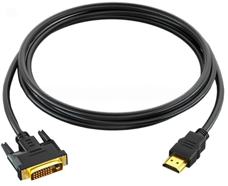 Leloco HDMI auf DVI Kabel 3,0m - Bidirektionales 1080P DVI-D 24+1 Stecker auf HDMI Kabel - High Speed Adapterkabel für Projektor, Laptop, TV, PC & DVD Player (HDMI DVI Adapter, PVC-Ummantelung)