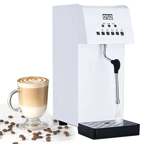 Mousseur à lait, machine à vapeur commerciale d'une capacité de 6 L, machine à mousse de lait électrique à contrôle intelligent et cuiseur vapeur pour expresso, café, salon de thé et dessert