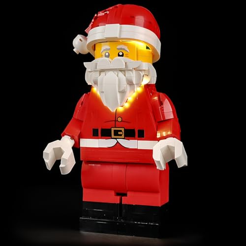 YEABRICKS Lumière LED pour figurines Lego-40820 - Modèle de blocs de construction - Père Noël - Ensemble de construction non inclus