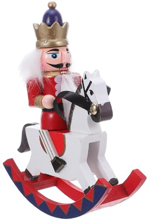 TOPBATHY Figurine Casse-Noisettes Cheval à Bascule Rouge Décoration de Noël pour Centre de Table Ornement Suspendu pour Sapin et Décoration Festive