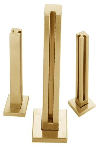 Poste final de barandilla de vidrio de acero inoxidable dorado, balaustrada de 135 cm para escalera, patio, terraza y valla, solución de seguridad duradera y elegante para interiores y exteriores