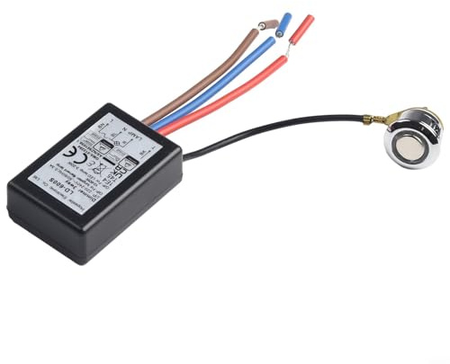 Touch-Dimmer für LED-Lichter, 3-Wege-Ein-/Ausschaltung Touch-Schalter, Dimmbar für Glühlampen 25-150 W, LED-Treiber 3-25 W, 220-240 V AC, mit TÜV/CE/EMC, für EU-Steckdose
