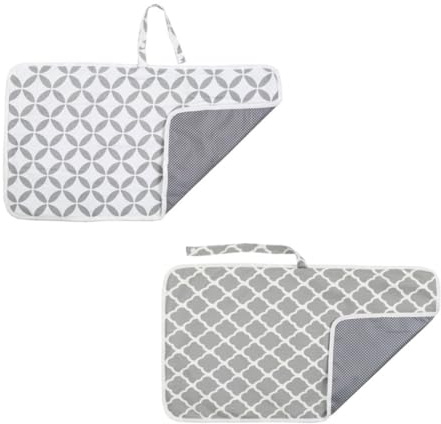 EXAOMBLE 2 Pièces Tapis de Change Imperméable pour Bébé Pliable et Compact en Coton, Coussinet pour Urinoir pour Voyage, né