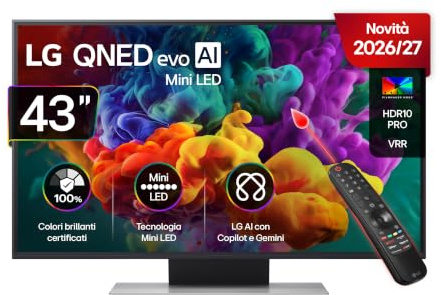 LG QNED evo AI MiniLED 43 Pollici, Serie QNED86B 2026 Smart TV 4K - 43QNED86B6B