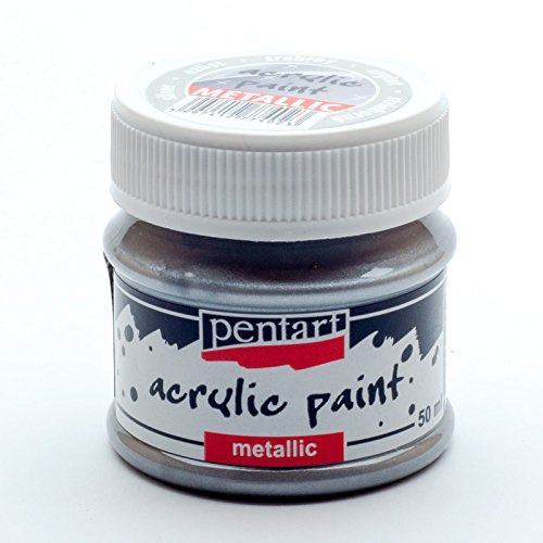 Zita's Creative Acrylfarbe Metallic 50ml - silber. Metallfarbe, Bastelfarbe, Acrylfarbe