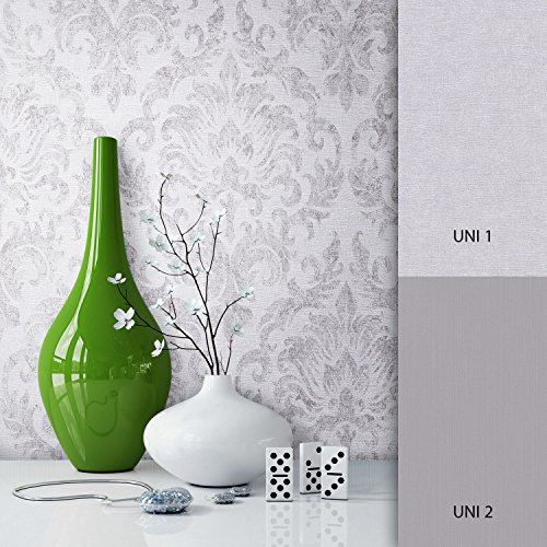 NEWROOM Papier peint baroque gris toison Motif de décoration baroque