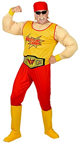W WIDMANN MILANO Party Fashion - Kostüm Wrestling Champion | 4-teilig mit Muskelshirt im Boxer und Kämpfer Look für Karneval und Mottoparty