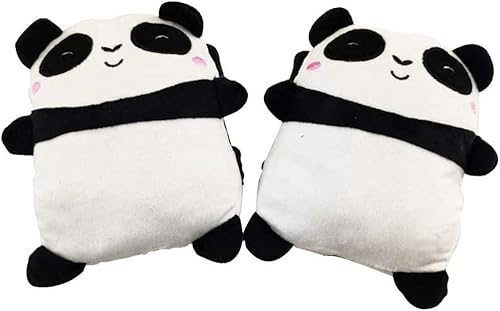 Niedliche Panda-Handwärmer für den Winter, fingerlos, mit USB-Beheizung, Thermo-Plüsch, für den Innenbereich, Laptop, Wärmer, Handy/Computerhandschuhe