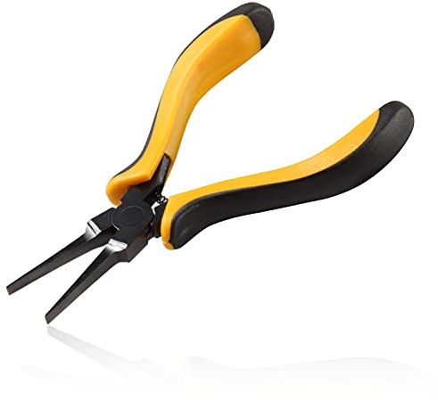 LEONTOOL 5 Inch Flat Nose Pliers Smooth Jaw, Jewelry Beading Pliers Thin Flat Nose for Jewelry Making, Handcraft Making, PCB Board Repairing