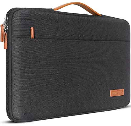 DOMISO Tasche Hülle für 10.1 Zoll Notebook iPad, Wasserdicht Laptophülle Laptop Sleeve Case Schutzhülle für 10.5 11 iPad Pro Air 2018-2021/10.2 iPad/Surface Go 2/Galaxy Tab S6 Lite,Schwarz