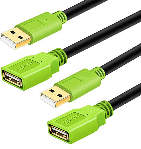 Cavo prolunga USB 2.0 [1M, 2Pezzi], Cavo USB 2.0 A maschio e femmina prolunga Cavo USB 2 Metri per Chiavetta USB, Hub USB, Lettore di schede, Tastiera, Stampante, Scanner, Fotocamera