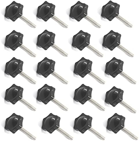 20 Stück M5 x 25 mm Edelstahlgewinde Ersatz-Stern-Handknauf Anziehen Rändelschraube Handfestziehknopf Schraube