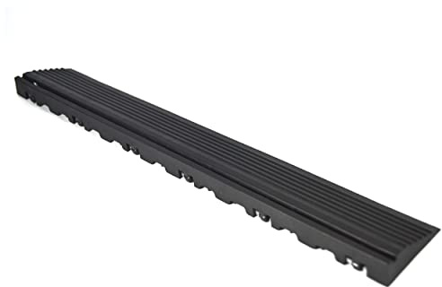 Swisstrax Pegged Pro Edges for Garage Floor Tile, 15.75 x 2.75-Inch, Jet Black, 10-Piece Set