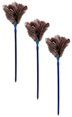 AC – Pack de 3 plumeros de Avestruz Maxi Extensible 57-105cm, Mango de plástico con Agujero, Plumas Suaves, Reutilizable, Lavable, Quitar el Polvo, Telas de araña, Limpieza del hogar, Oficina
