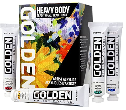Gold Heavy Body Acrylics, set tradizionale, 7 colori, pittura acrilica professionale
