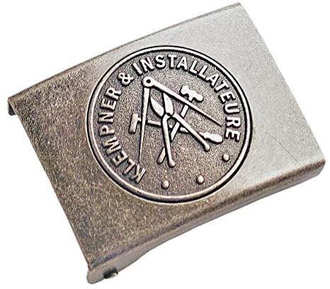 GravurManufakturBerlin Koppelschnalle Klempner Installateure Handwerk Zunftzeichen Meister, Meisterschüler, Geselle, Lehrling, Alt-Meister Koppelschloss (Vintage)