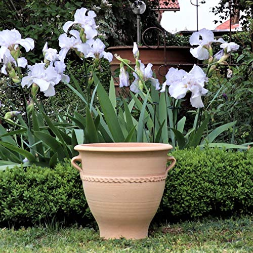 Palatina Werkstatt 100% handgefertigter Terracotta Blumentopf Rosa 2 35cm aus Griechenland - Exklusive & natürliche Atmosphäre für Ihren Garten & Zuhause