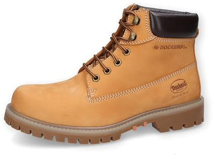 Dockers by Gerli Herren Combat Boots, Männer Stiefeletten,warm gefüttert,Winterstiefel,Winterschuhe,Bootee,Booties,golden tan,44 EU