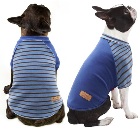 KYEESE 2Pack Dog Sweater, Soft Puppy Sweatshirt Stretchy Pullover Dog Sweater for Small Dogs Boy, Lightweight Fleece Cat Shirt Pet Clothes with Sleeves, M