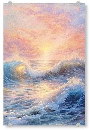 artboxONE Acrylglasbild 90x60 cm Reise/Strand und Meer Ozean Sonnenaufgang J - Bild Ozean Meer Ozean