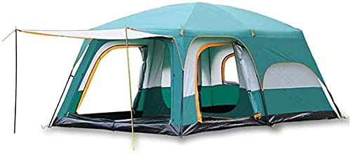 RajoNN Zeltzelt, Camping-Familienzelt, einfach aufzubauen, leichtes Rucksackzelt ist wasserdicht, für Wanderungen und Bergreisen, Farbe: Grün, Größe: 430 x 305 x 200 cm