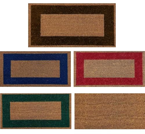 Zerbino in cocco naturale. Premium con bordo antiscivolo per interni ed esterni (50 x 90 cm, Brun)