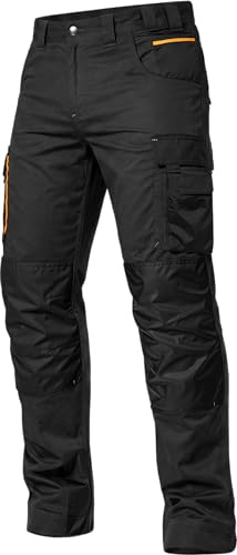 ACE Genesis Pro Herren-Arbeitshose lang - Männer-Arbeitshosen mit Stretch-Bund, Gummizug & Kniepolster-Taschen