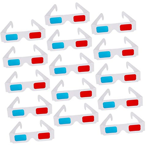WATIIFUFU 40pcs Stereoscopic Glasses Blue Light Paper Glasses for Movies Games and Family Fun Anaglyph
